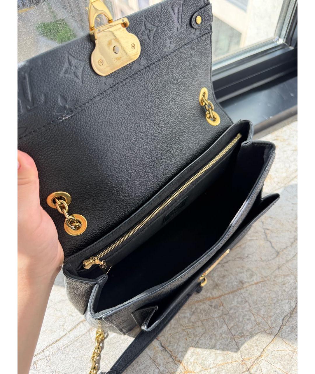 LOUIS VUITTON Черная кожаная сумка через плечо, фото 4