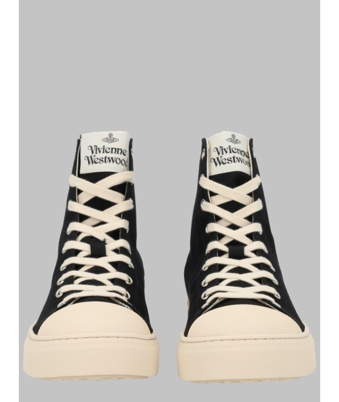 VIVIENNE WESTWOOD Черные текстильные высокие кроссовки / кеды, фото 3