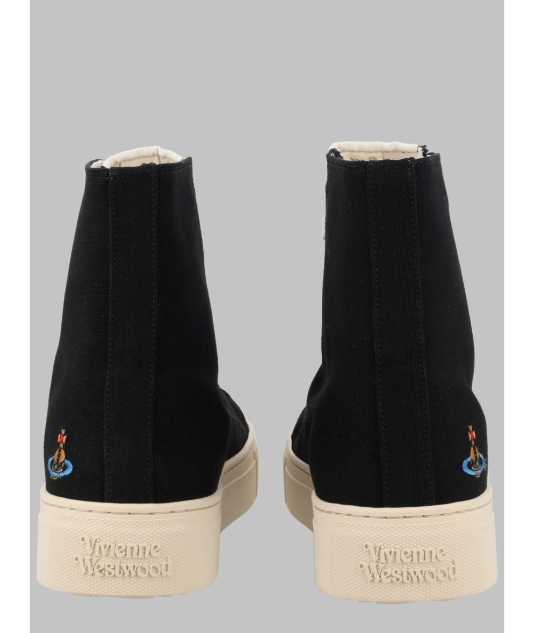 VIVIENNE WESTWOOD Черные текстильные высокие кроссовки / кеды, фото 4