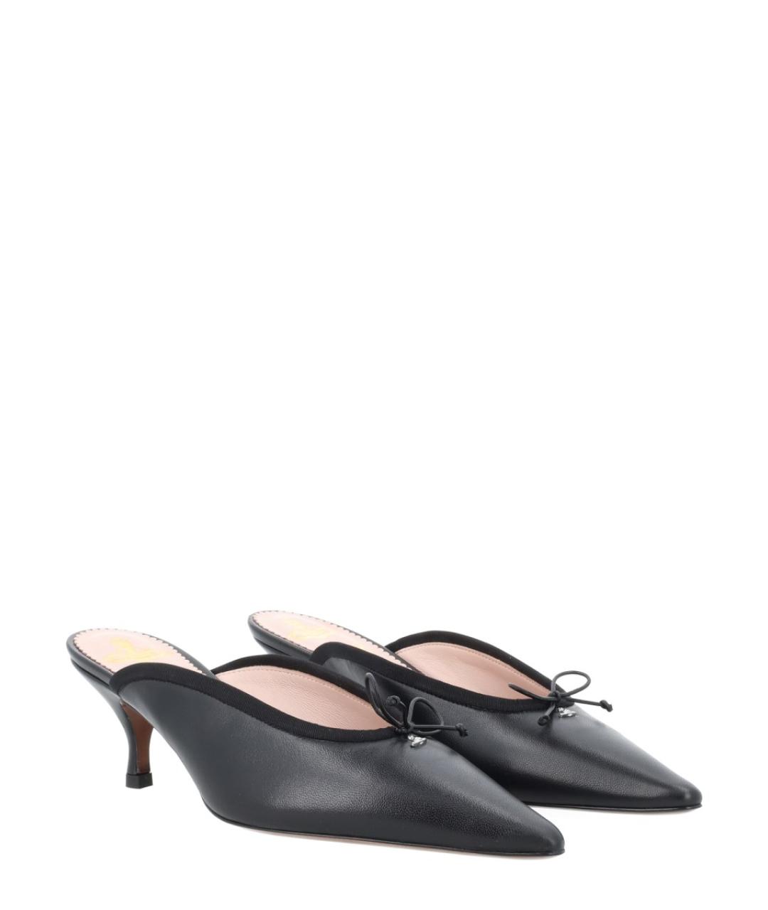 VIVIENNE WESTWOOD Черные кожаные мюли, фото 2