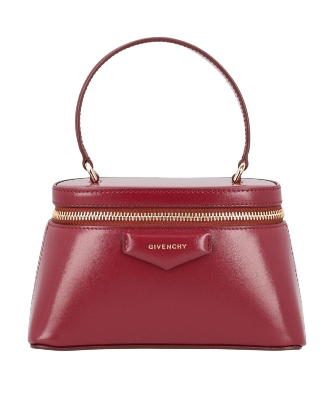 GIVENCHY Бордовая кожаная сумка с короткими ручками, фото 1