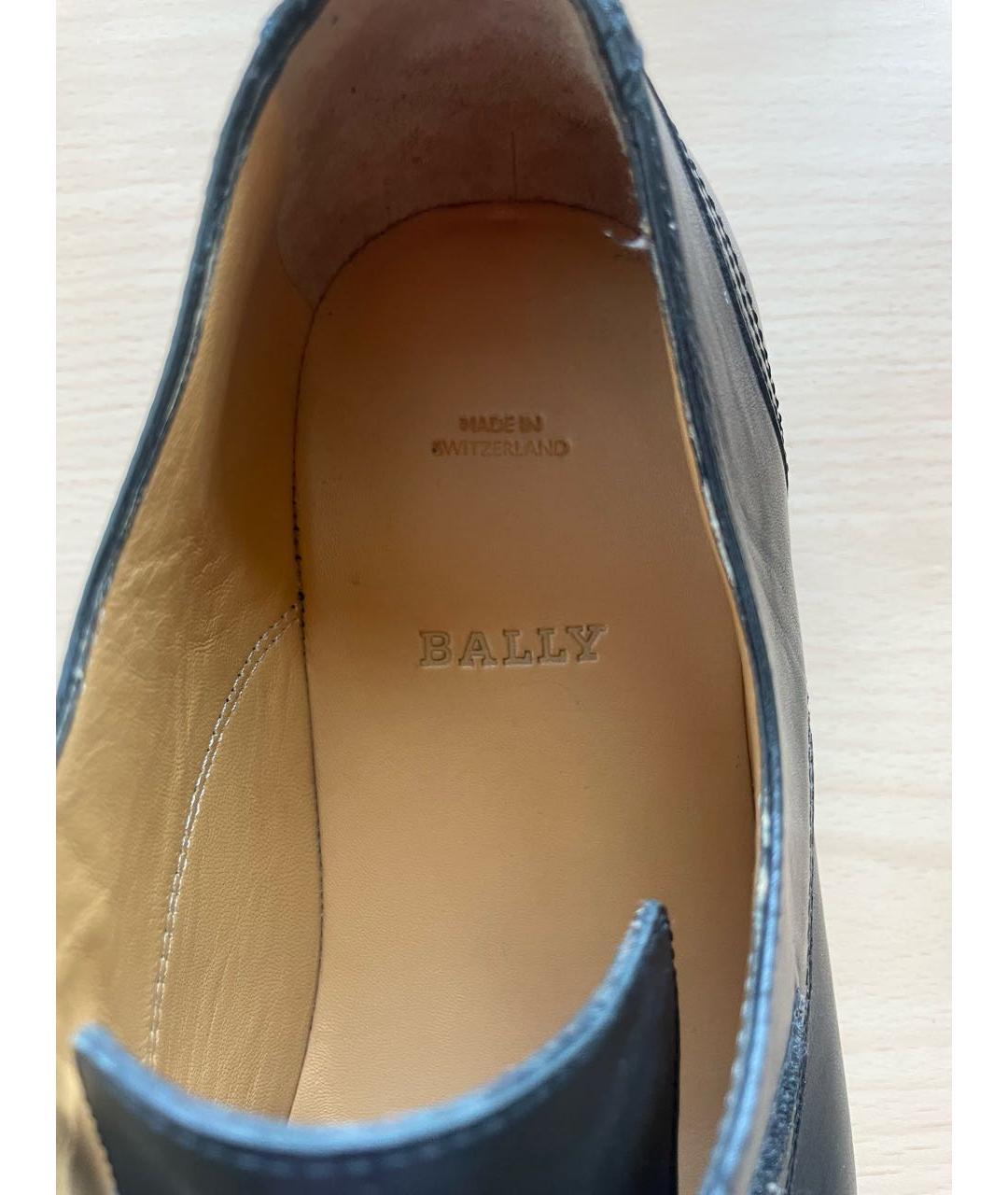 BALLY Черные кожаные низкие ботинки, фото 5
