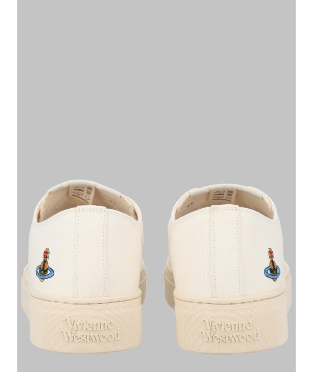 VIVIENNE WESTWOOD Белые текстильные низкие кроссовки / кеды, фото 4