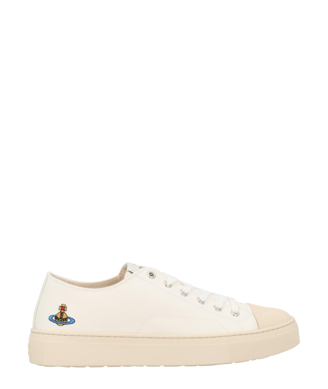 VIVIENNE WESTWOOD Белые текстильные низкие кроссовки / кеды, фото 1
