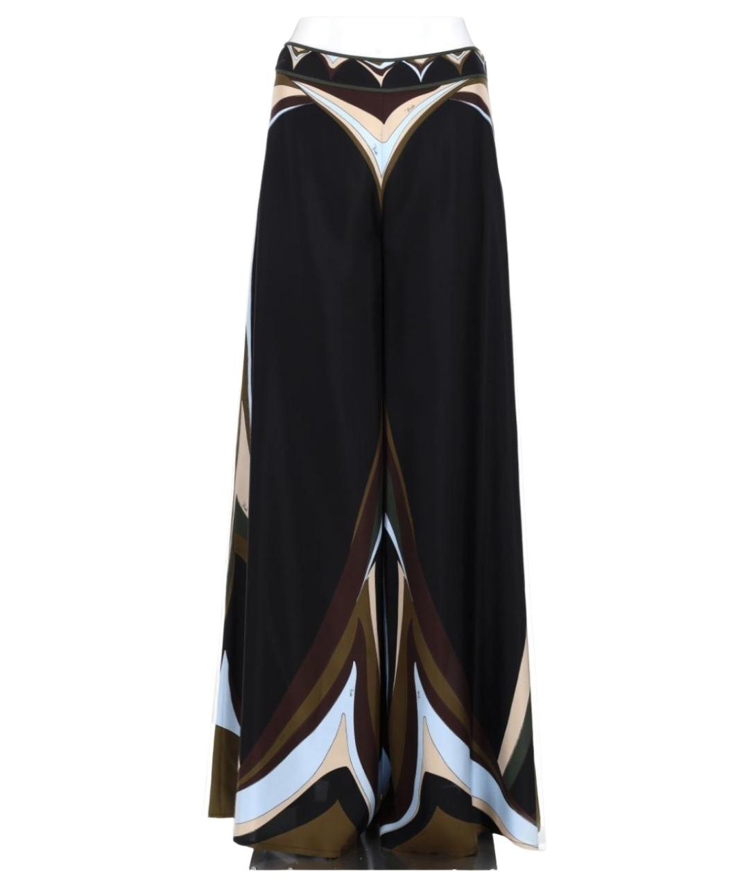 PUCCI Коричневые шелковые прямые брюки, фото 1