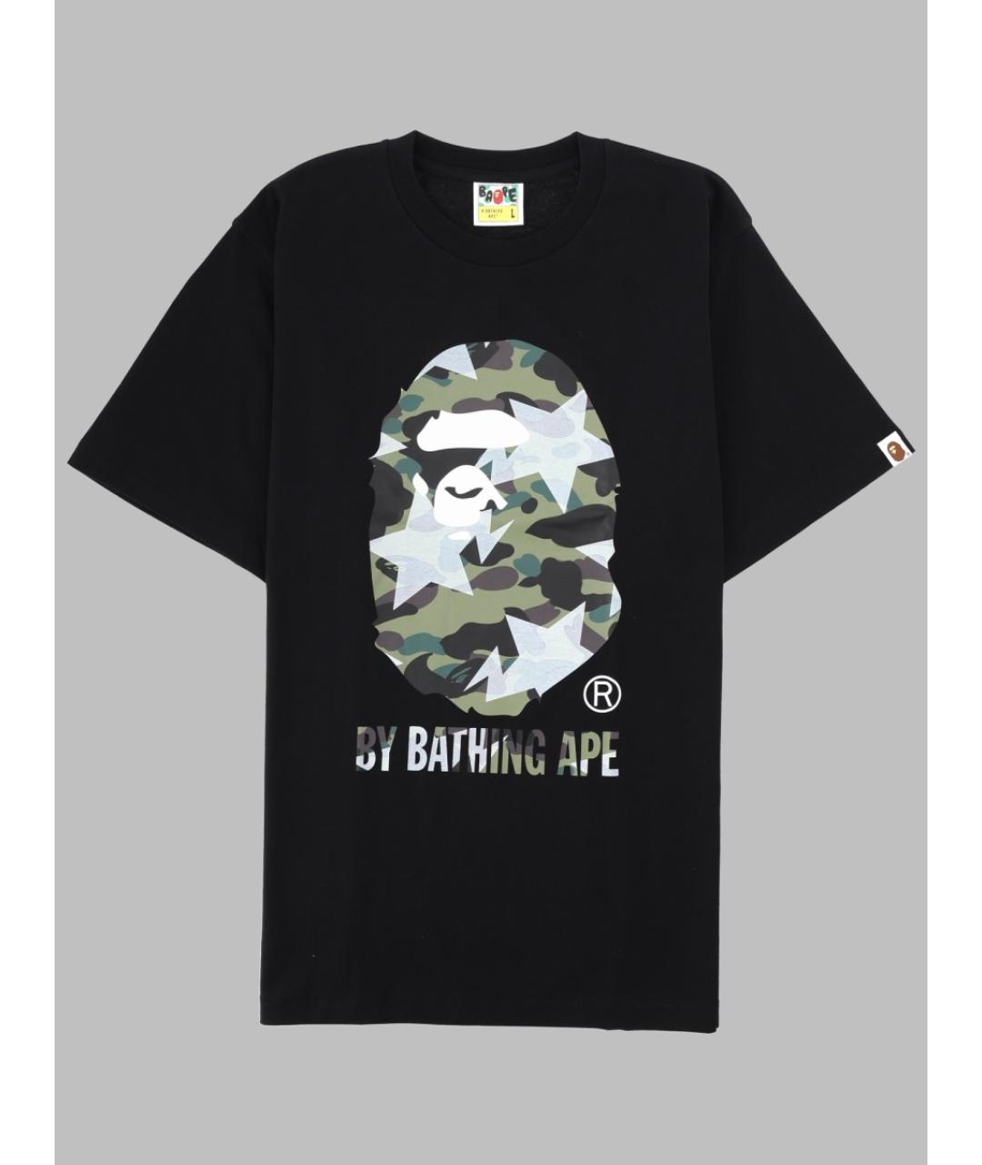 A BATHING APE Черная хлопковая футболка, фото 3