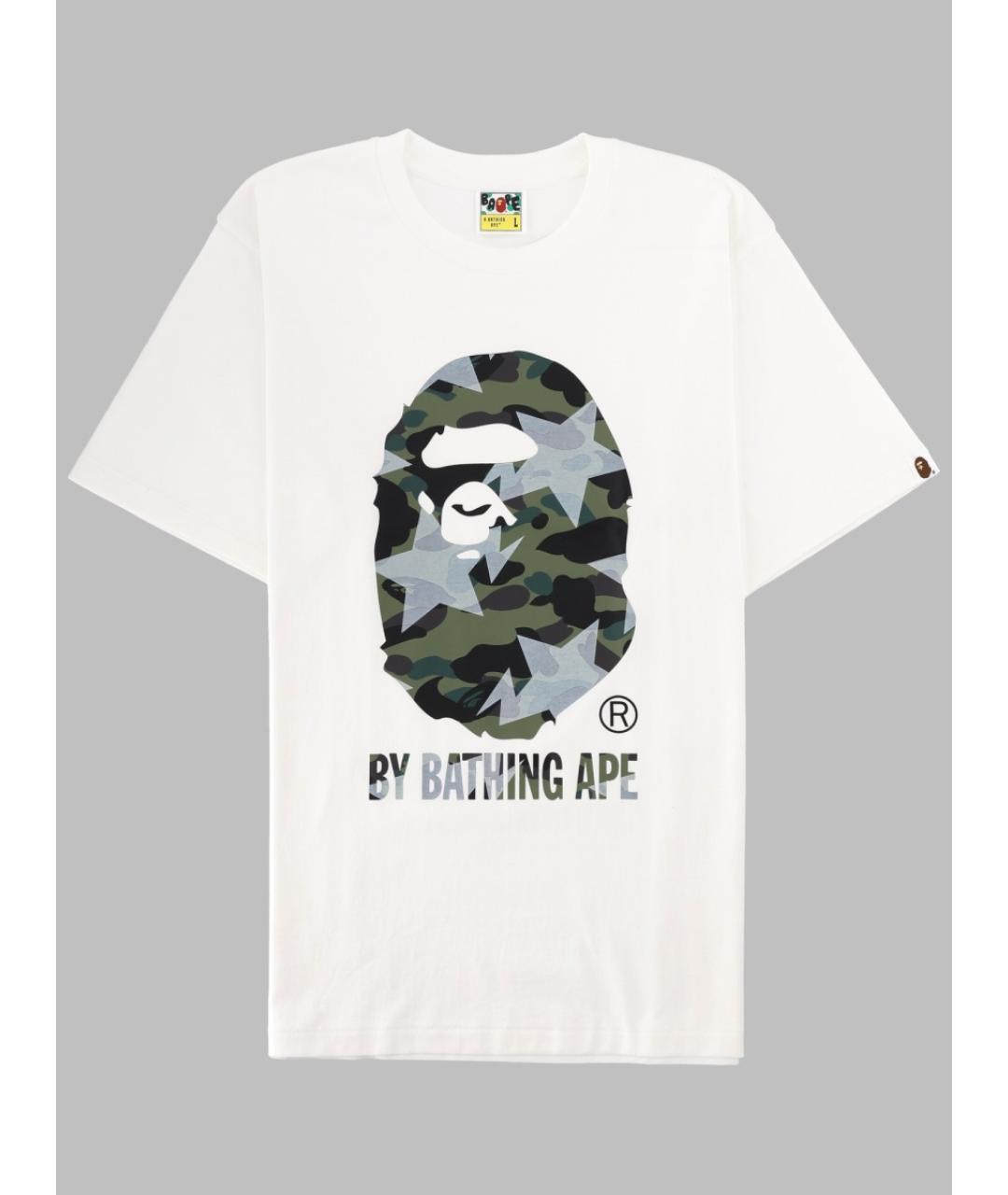 A BATHING APE Белая хлопковая футболка, фото 3