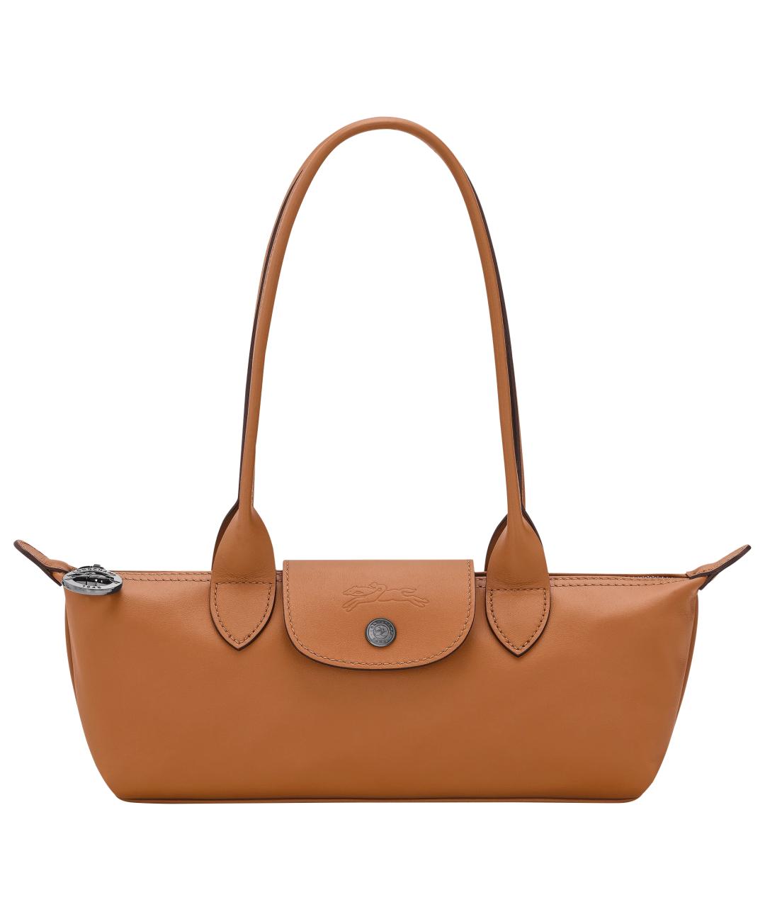 LONGCHAMP Коричневая кожаная сумка через плечо, фото 1