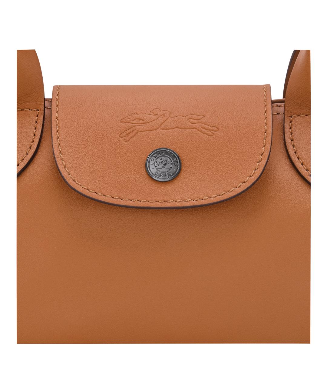 LONGCHAMP Коричневая кожаная сумка через плечо, фото 4