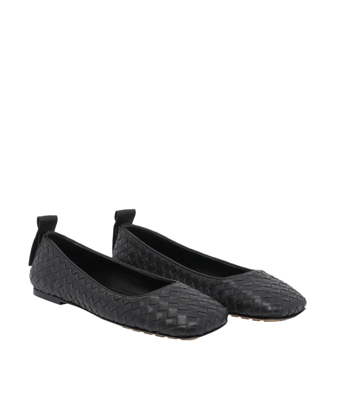 BOTTEGA VENETA Коричневые кожаные балетки, фото 2