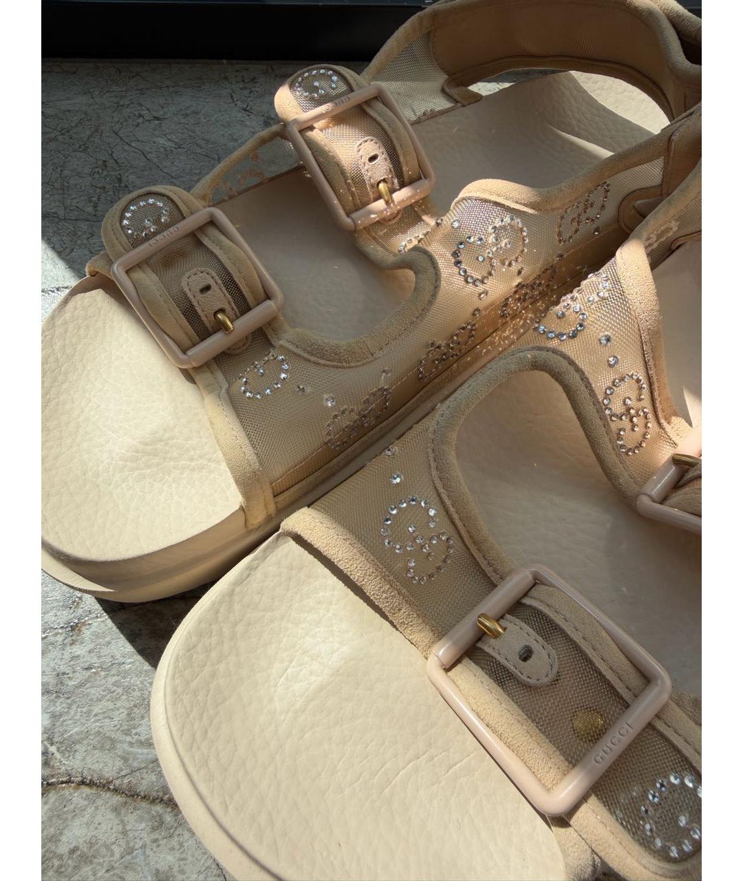 GUCCI Бежевые шлепанцы, фото 7