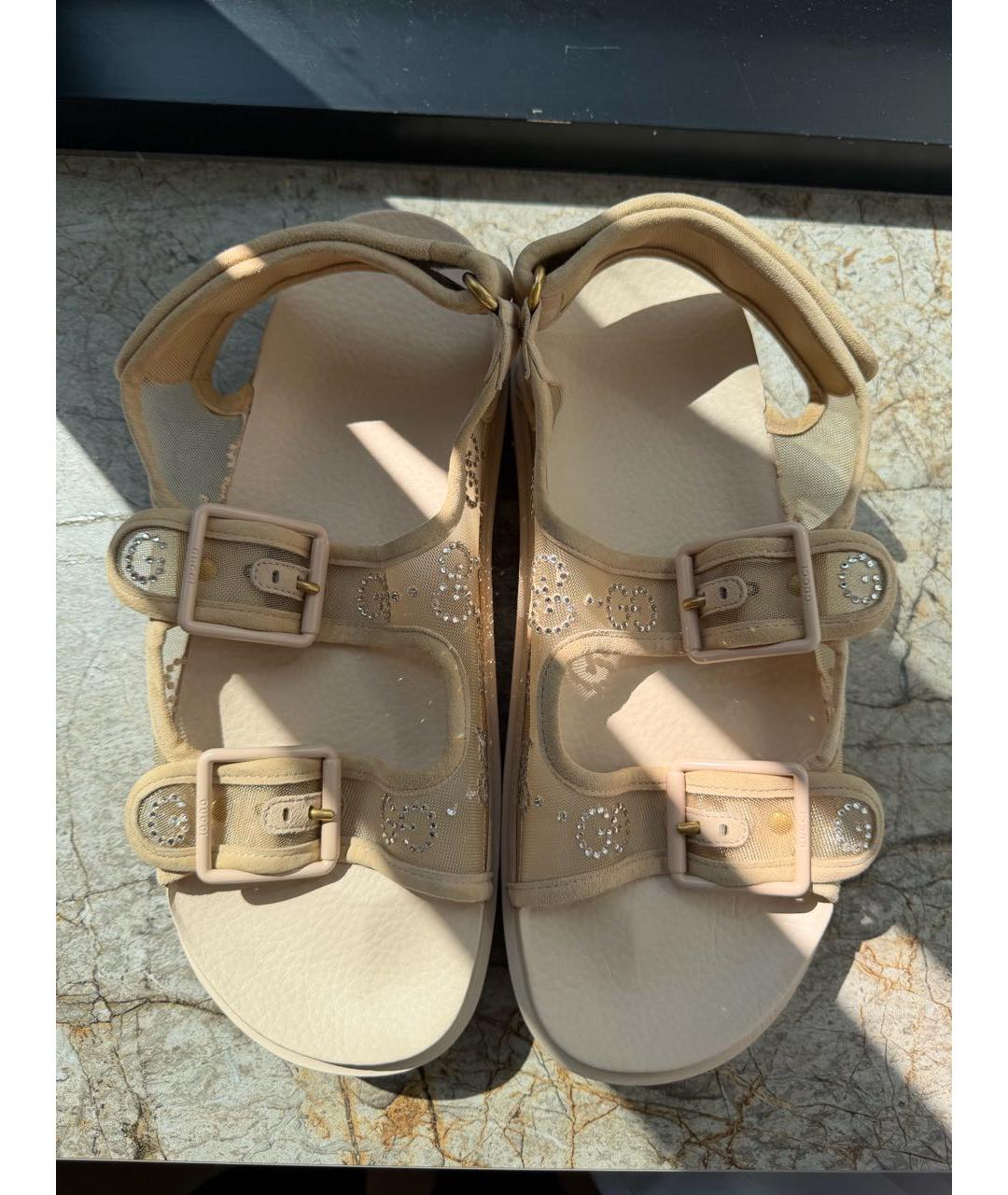 GUCCI Бежевые шлепанцы, фото 3