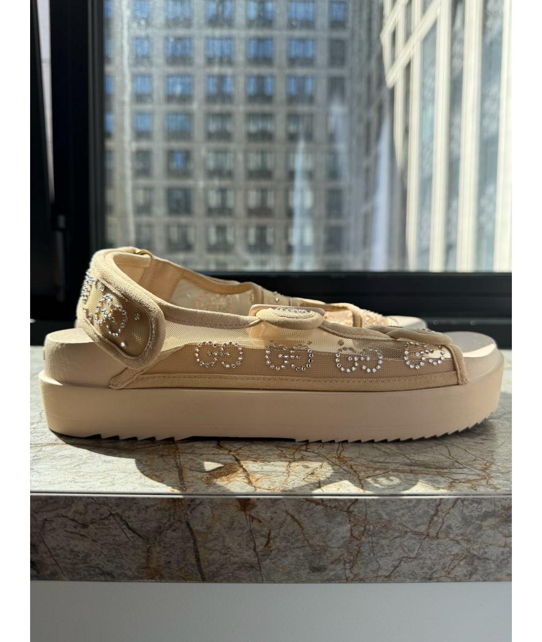 GUCCI Бежевые шлепанцы, фото 9