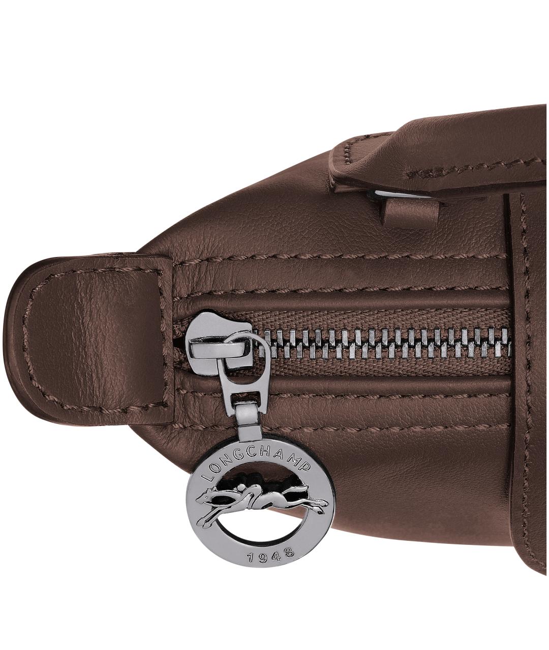 LONGCHAMP Коричневая кожаная сумка через плечо, фото 4