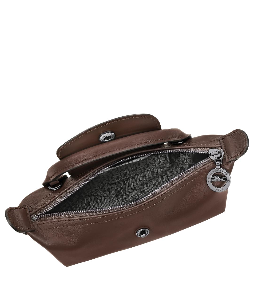 LONGCHAMP Коричневая кожаная сумка через плечо, фото 3