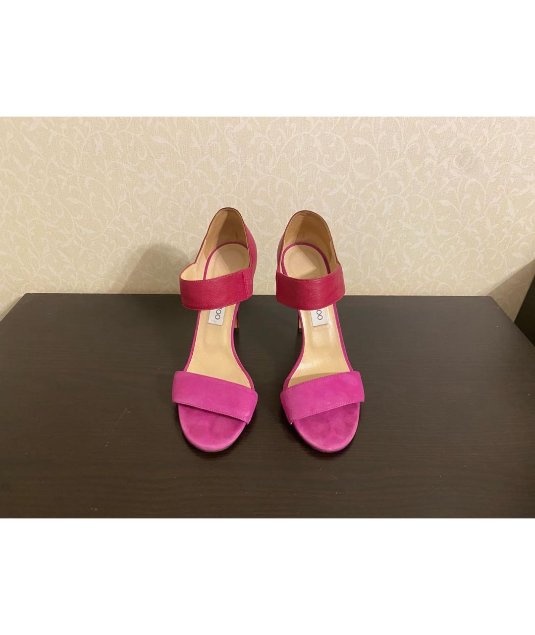JIMMY CHOO Фуксия замшевые мюли, фото 2