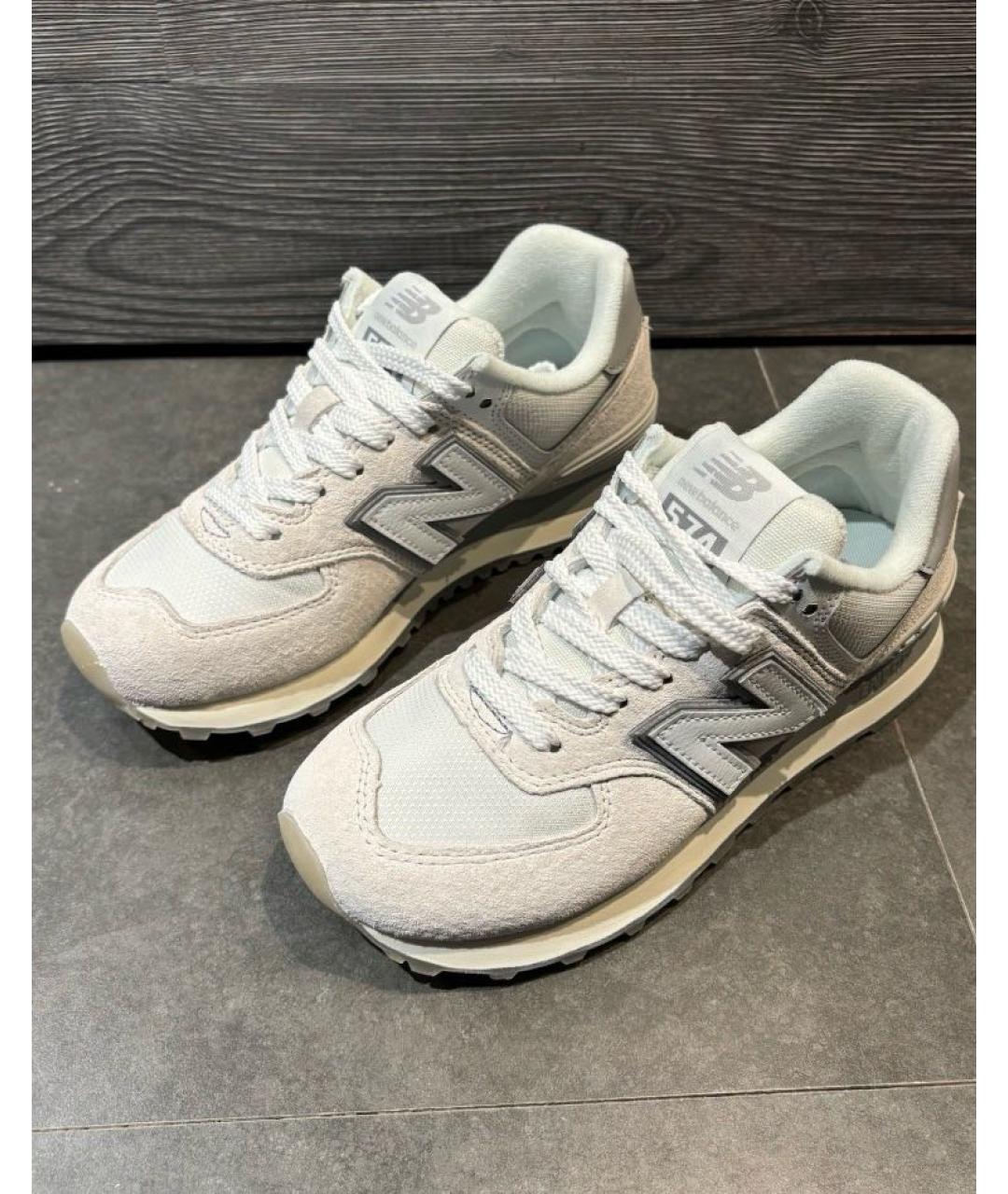 NEW BALANCE Белые замшевые низкие кроссовки / кеды, фото 5