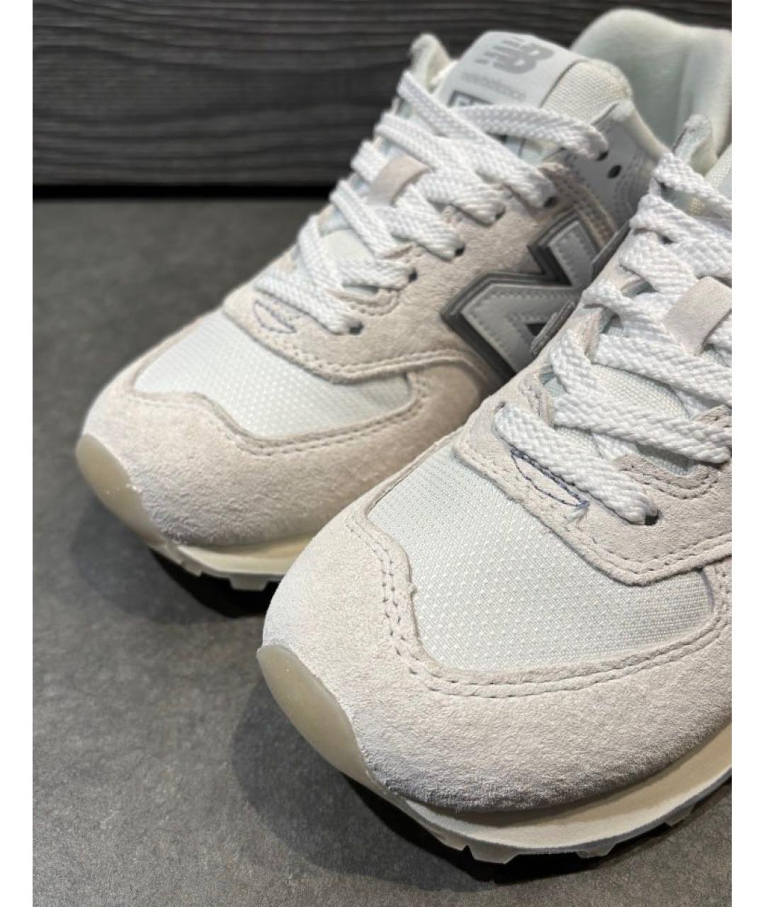 NEW BALANCE Белые замшевые низкие кроссовки / кеды, фото 7