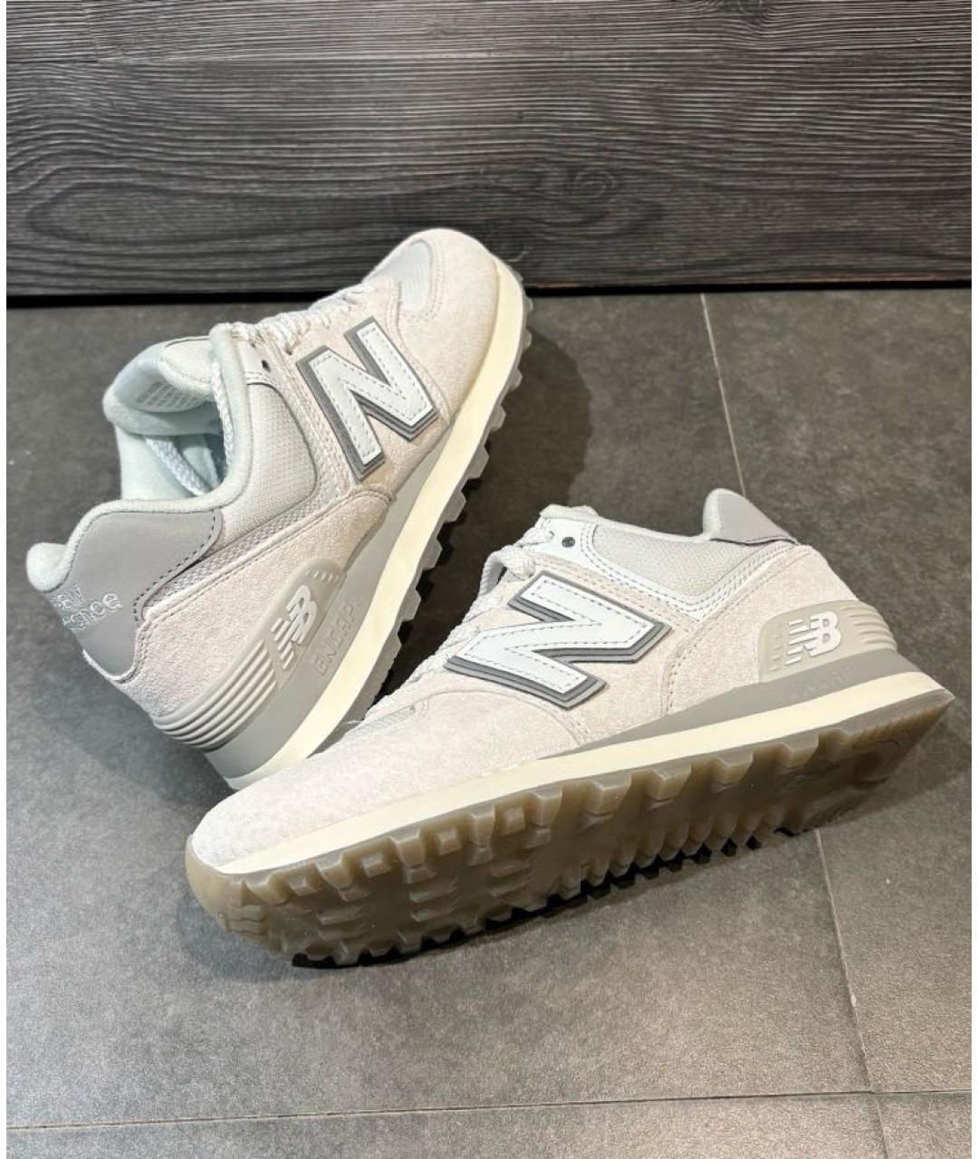 NEW BALANCE Белые замшевые низкие кроссовки / кеды, фото 6