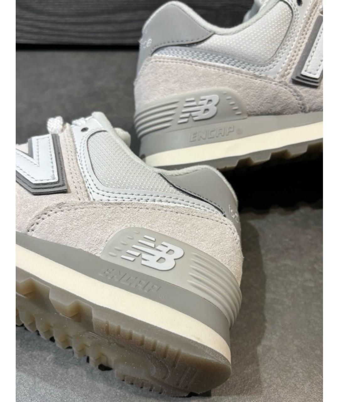 NEW BALANCE Белые замшевые низкие кроссовки / кеды, фото 8