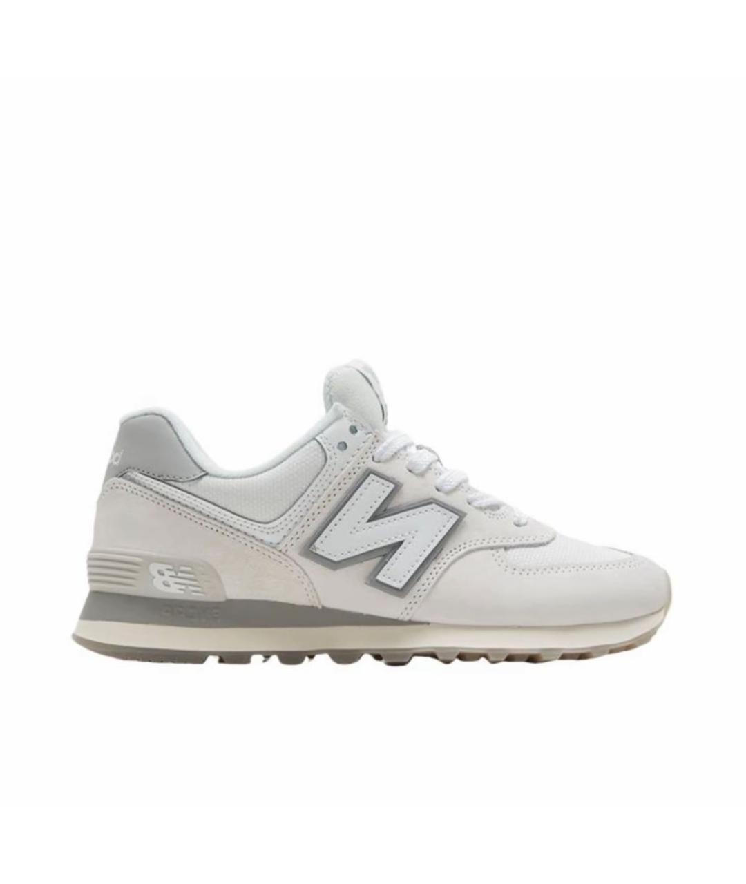 NEW BALANCE Белые замшевые низкие кроссовки / кеды, фото 1