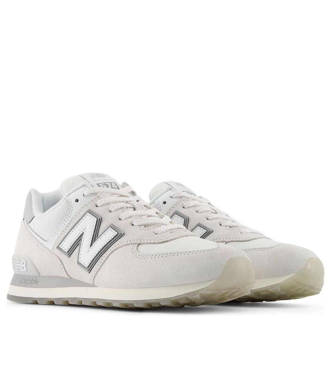 NEW BALANCE Белые замшевые низкие кроссовки / кеды, фото 2