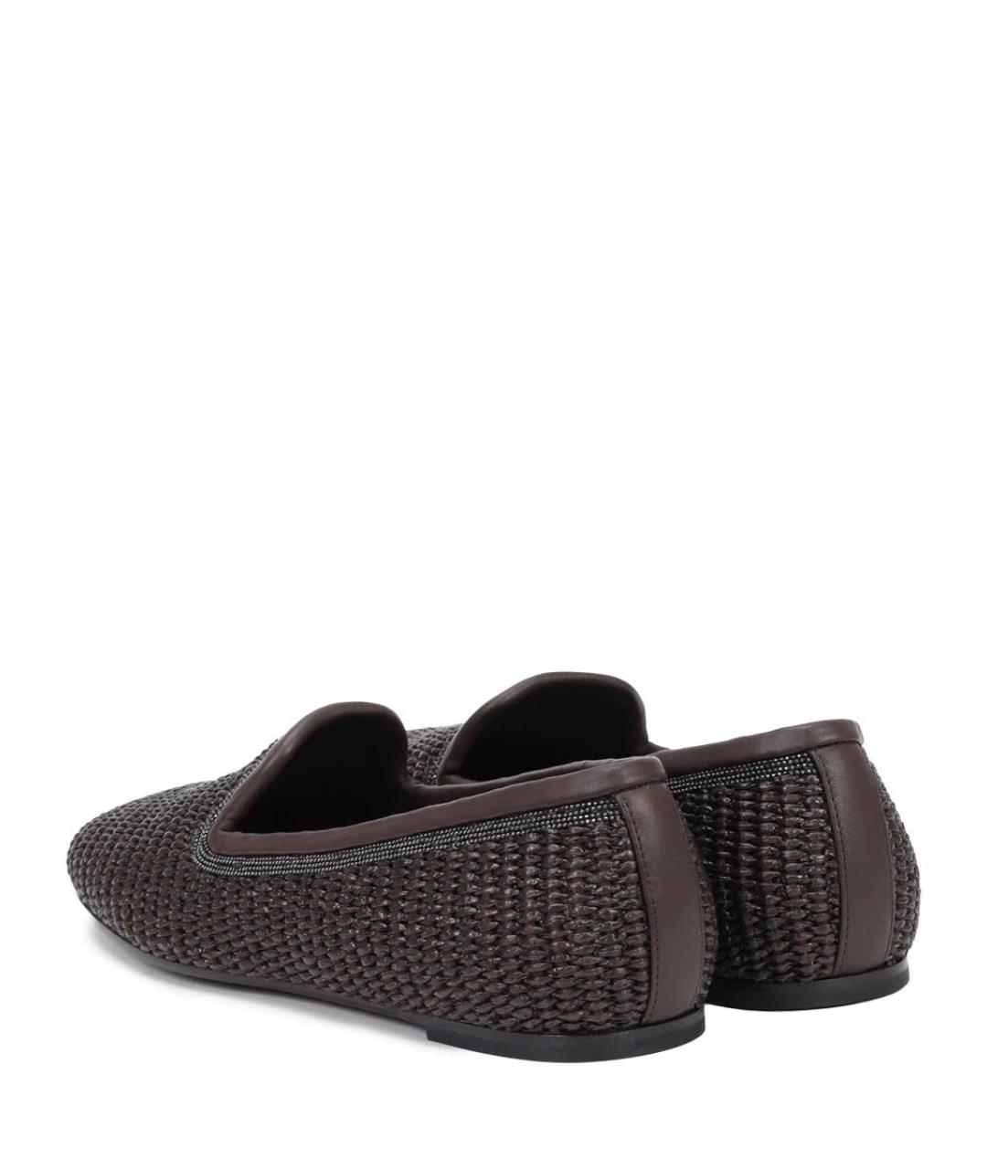 BRUNELLO CUCINELLI Коричневые кожаные лоферы, фото 4