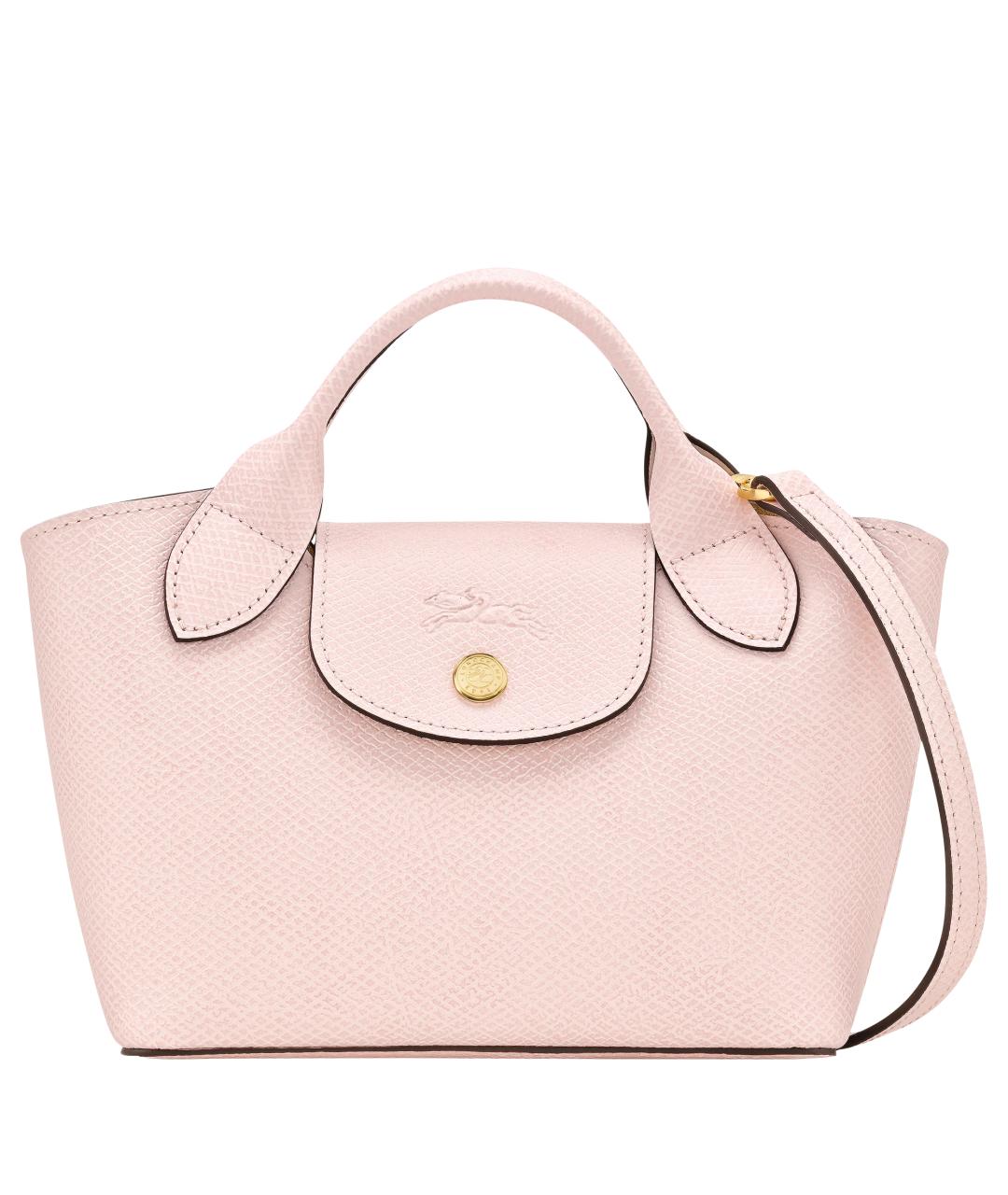 LONGCHAMP Розовая кожаная сумка с короткими ручками, фото 1