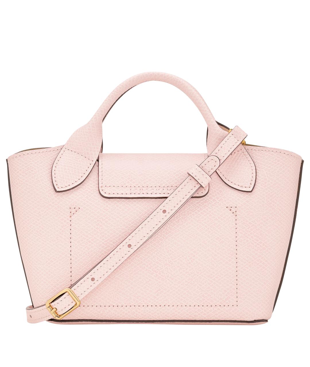 LONGCHAMP Розовая кожаная сумка с короткими ручками, фото 3