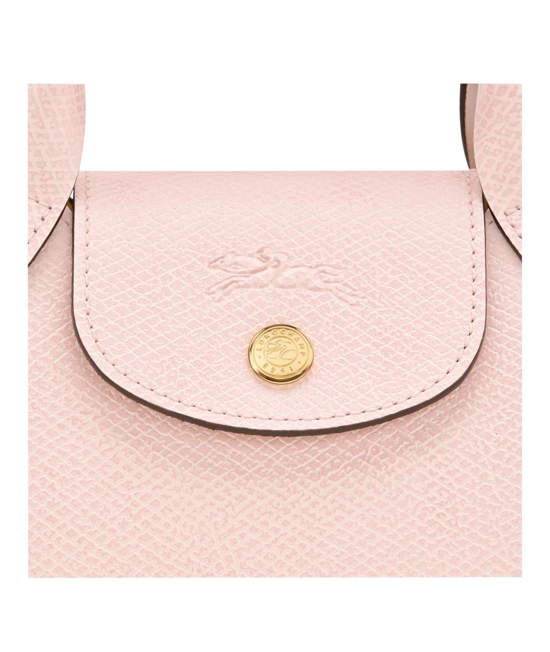 LONGCHAMP Розовая кожаная сумка с короткими ручками, фото 4
