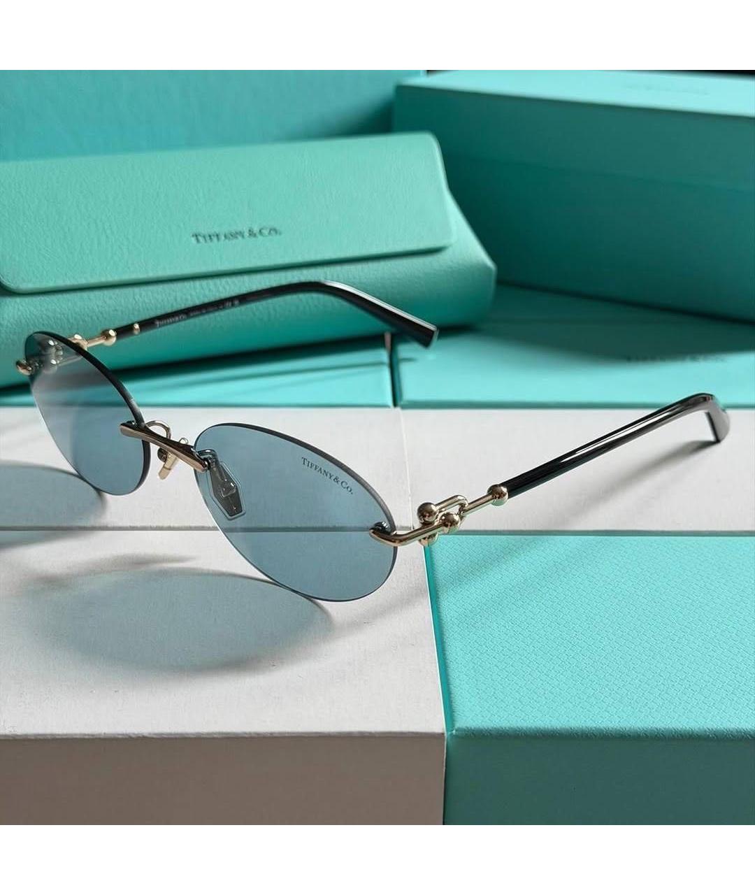 TIFFANY&CO Голубые пластиковые солнцезащитные очки, фото 4