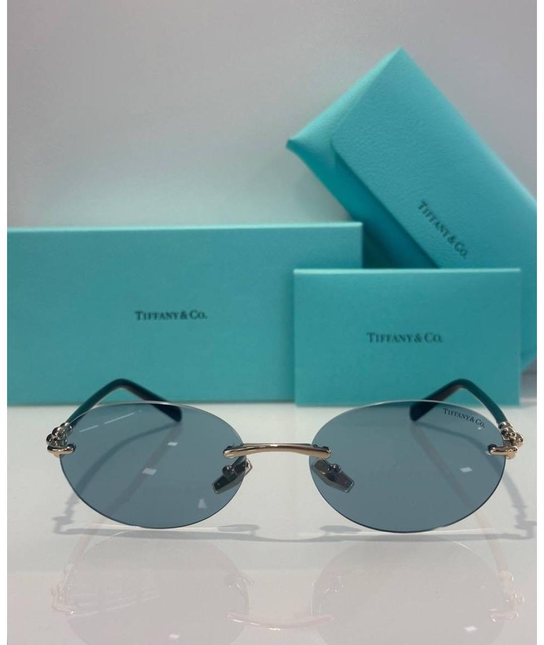 TIFFANY&CO Голубые пластиковые солнцезащитные очки, фото 2