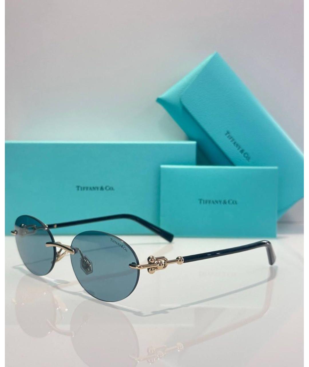 TIFFANY&CO Голубые пластиковые солнцезащитные очки, фото 3