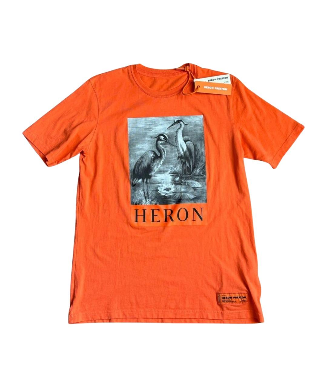 HERON PRESTON Оранжевая хлопковая футболка, фото 1