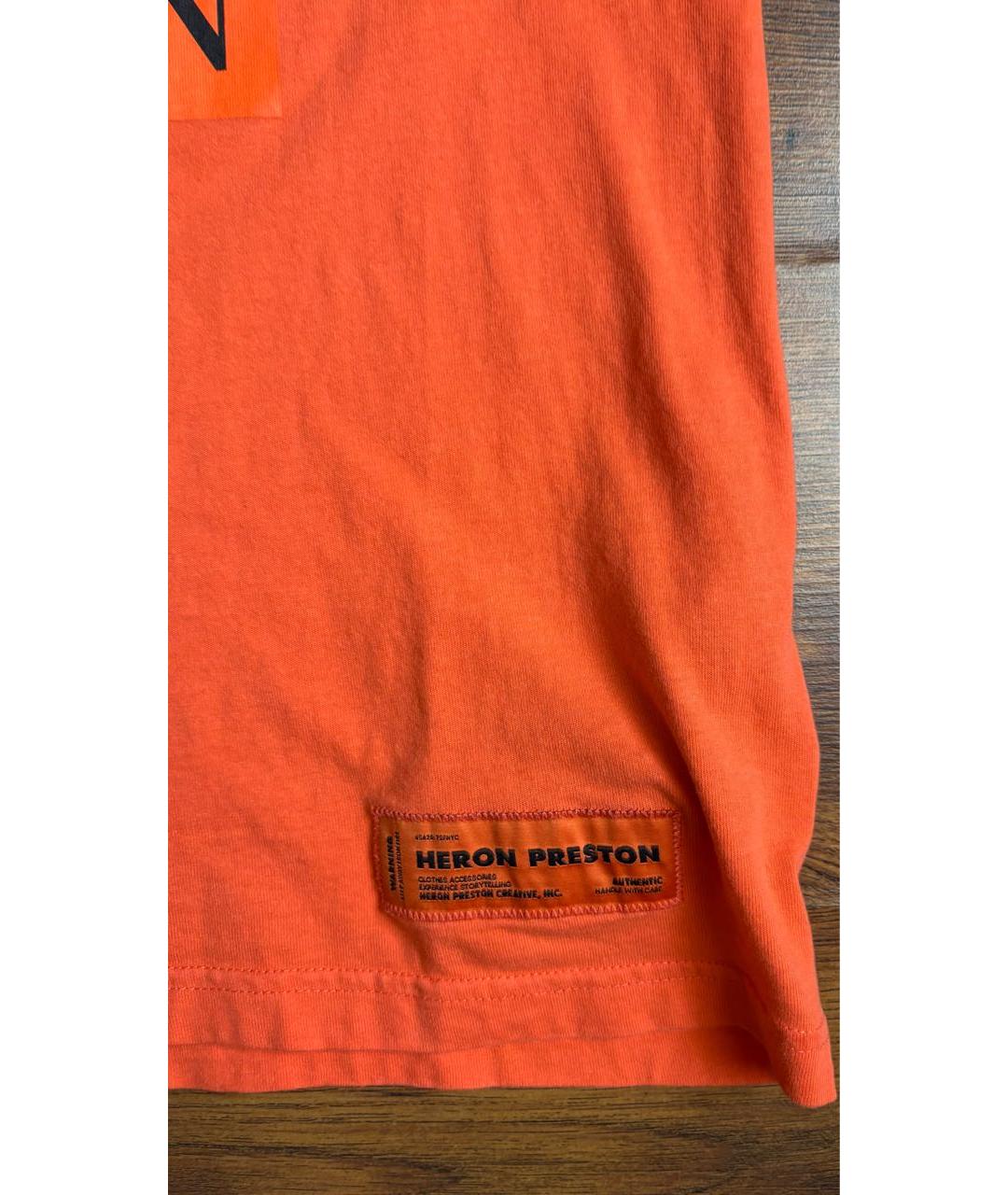 HERON PRESTON Оранжевая хлопковая футболка, фото 4