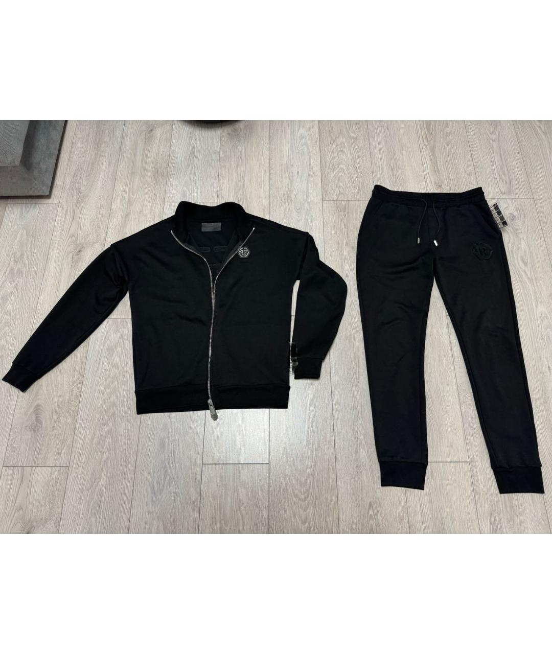 PHILIPP PLEIN Черный хлопковый спортивный костюм, фото 9