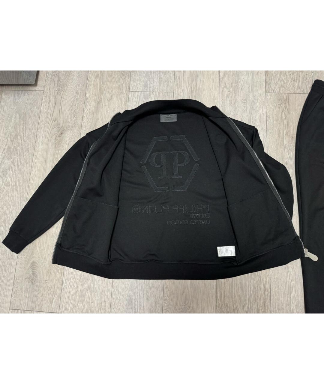 PHILIPP PLEIN Черный хлопковый спортивный костюм, фото 7