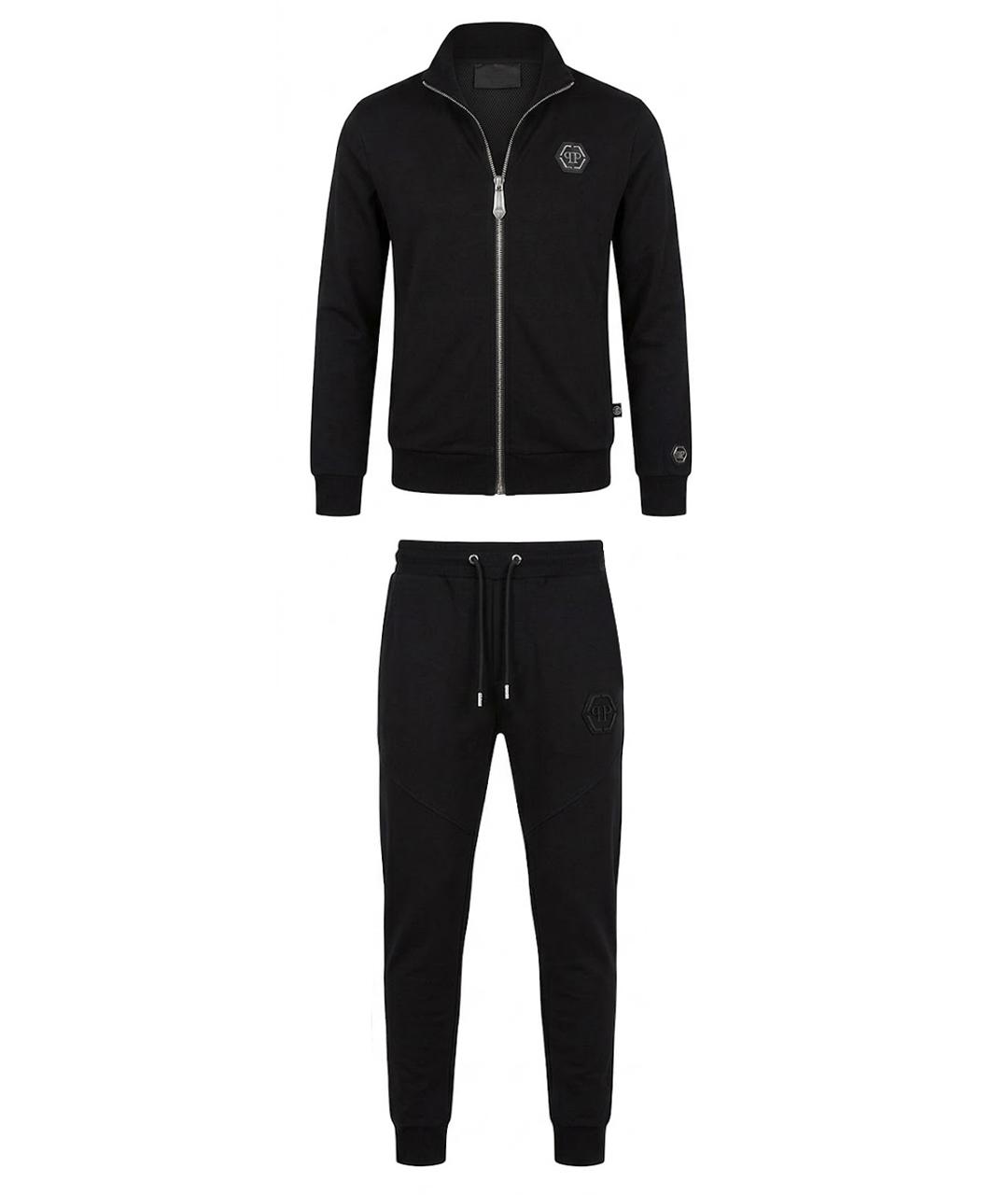 PHILIPP PLEIN Черный хлопковый спортивный костюм, фото 1