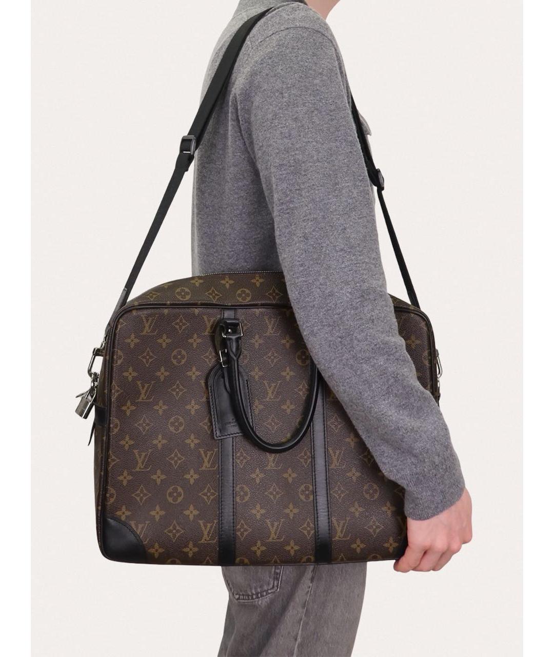 LOUIS VUITTON Коричневый портфель, фото 8