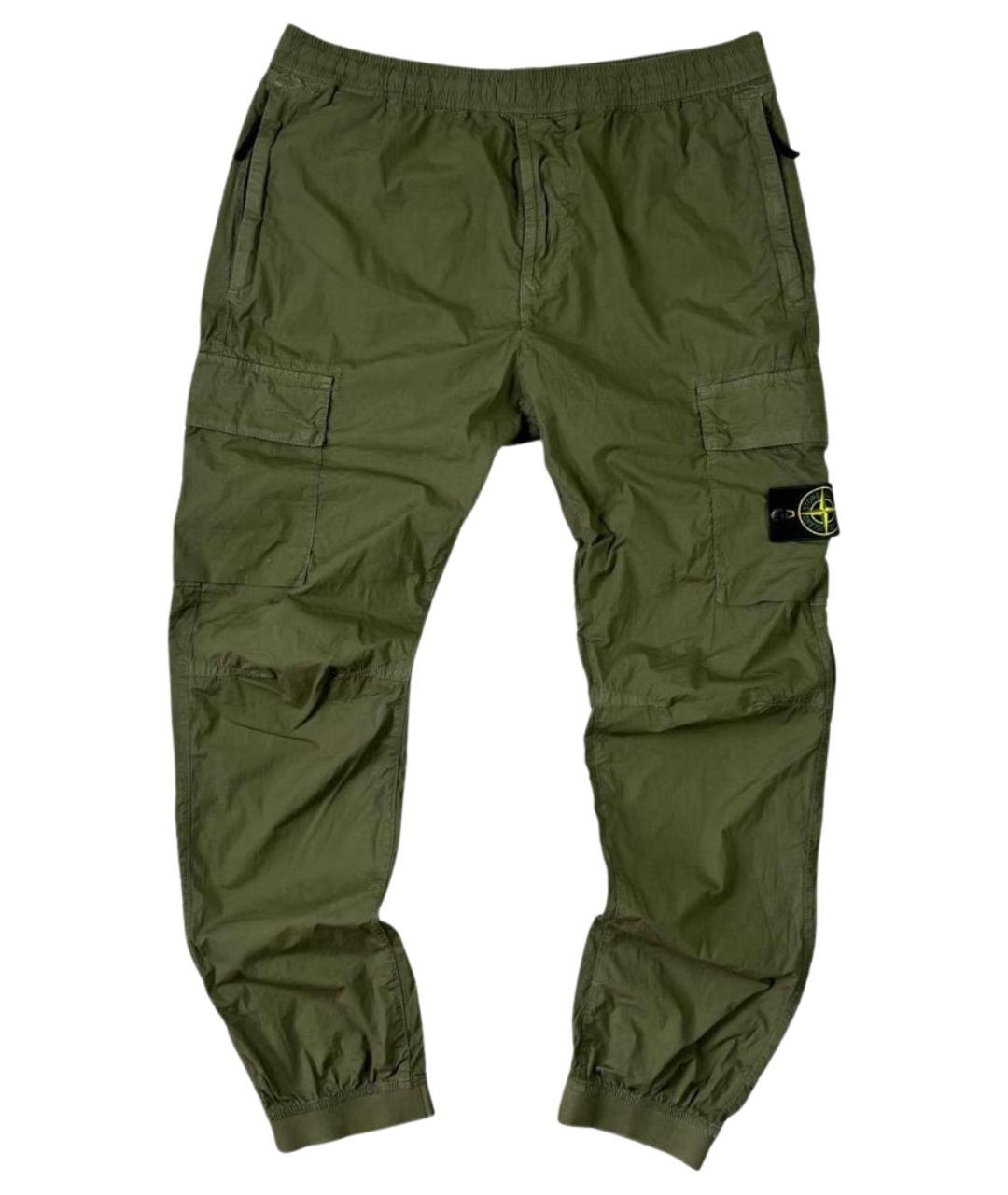 STONE ISLAND Зеленые хлопковые брюки чинос, фото 1