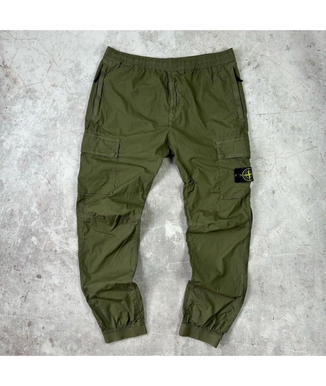 STONE ISLAND Зеленые хлопковые брюки чинос, фото 8