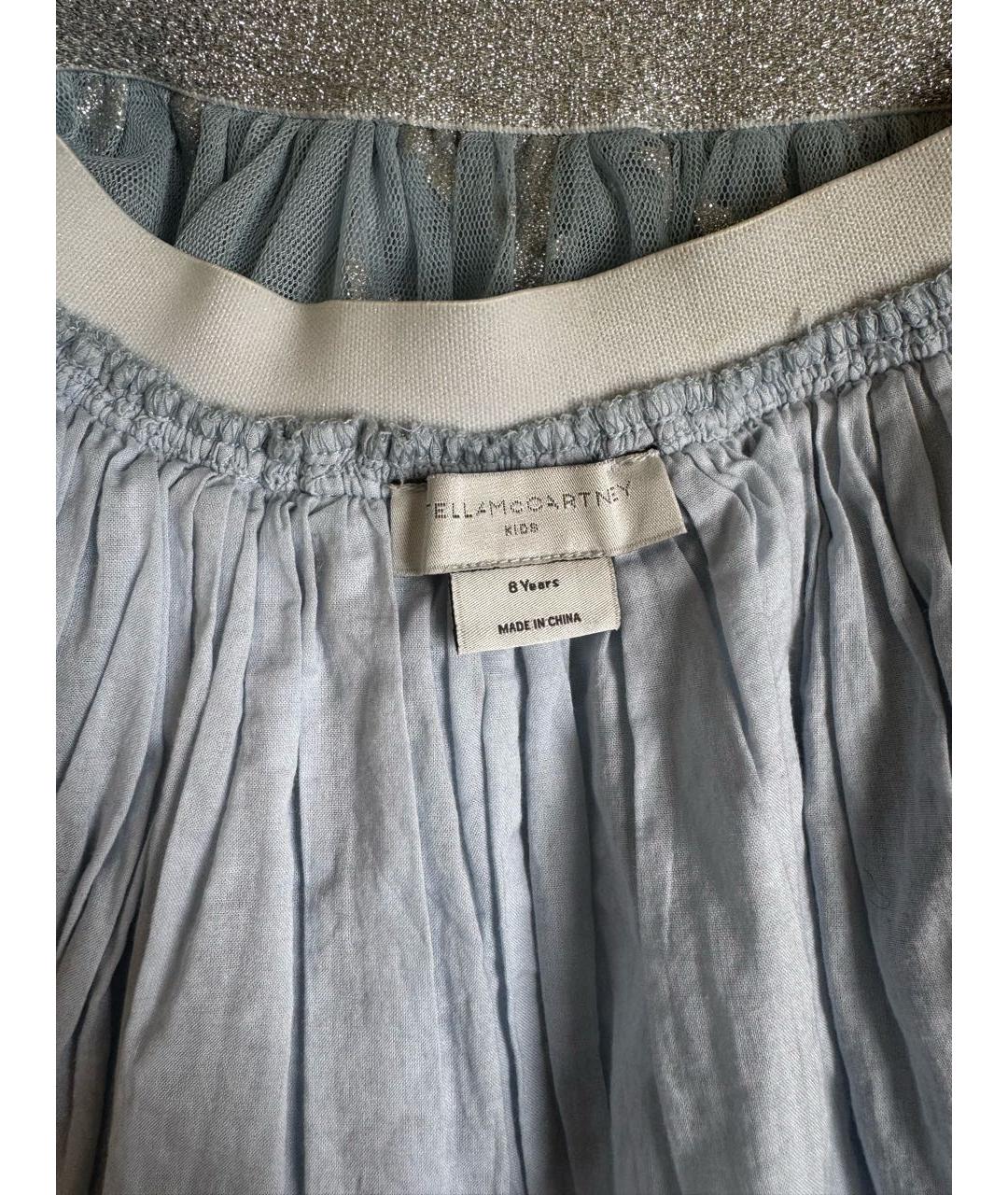 STELLA MCCARTNEY KIDS Голубая хлопковая юбка, фото 4