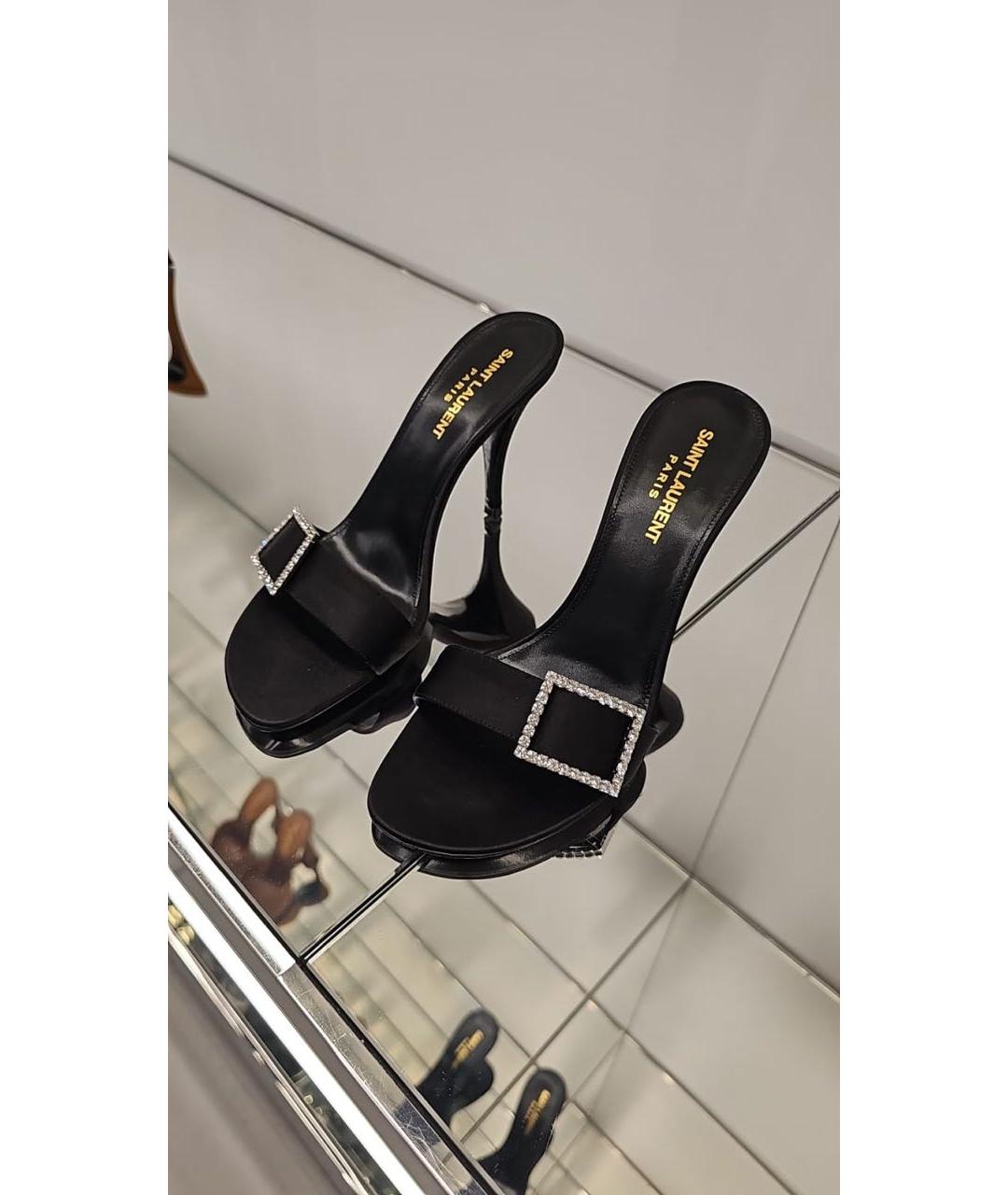SAINT LAURENT Черные мюли, фото 3