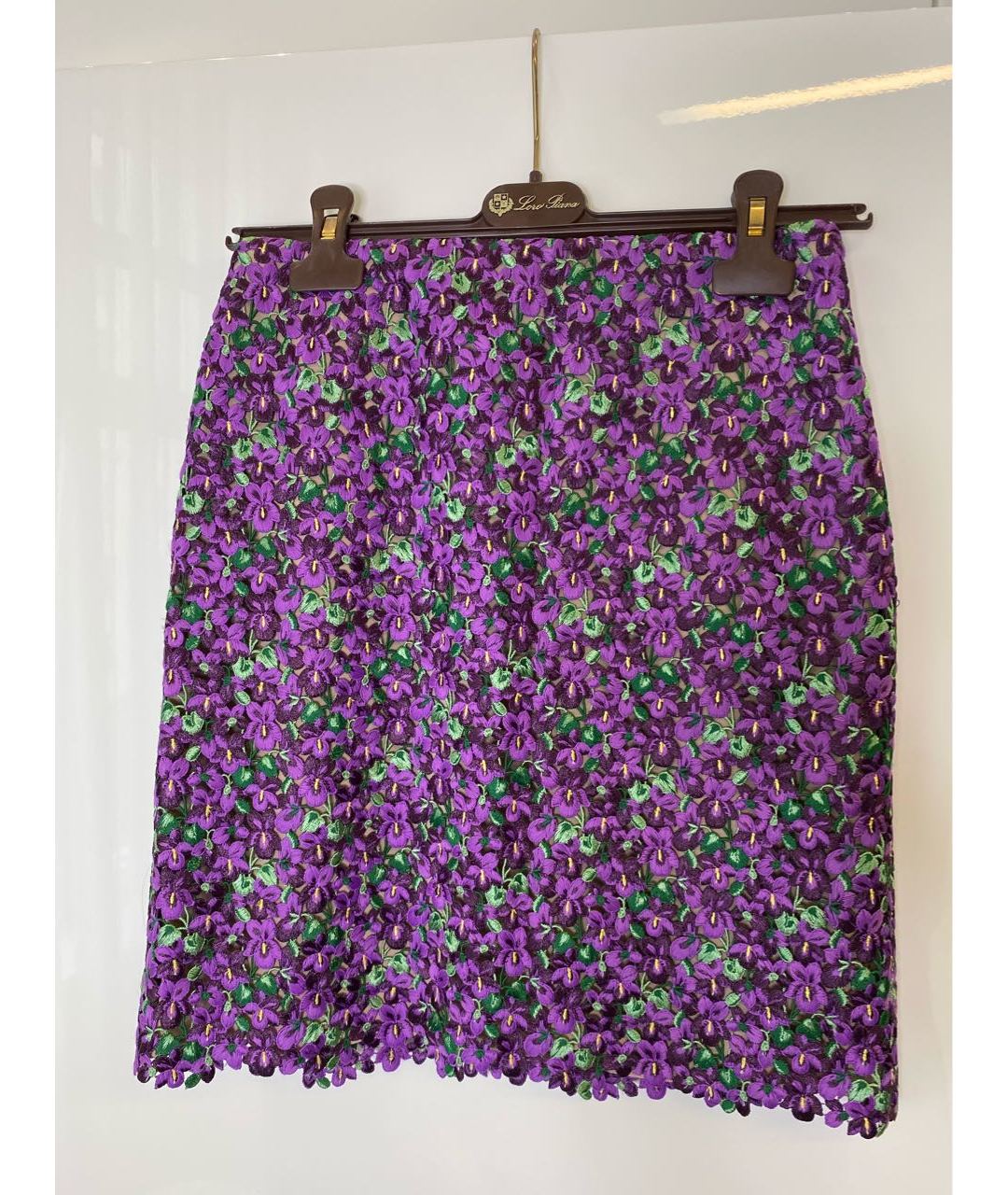VALENTINO Фиолетовая юбка мини, фото 5