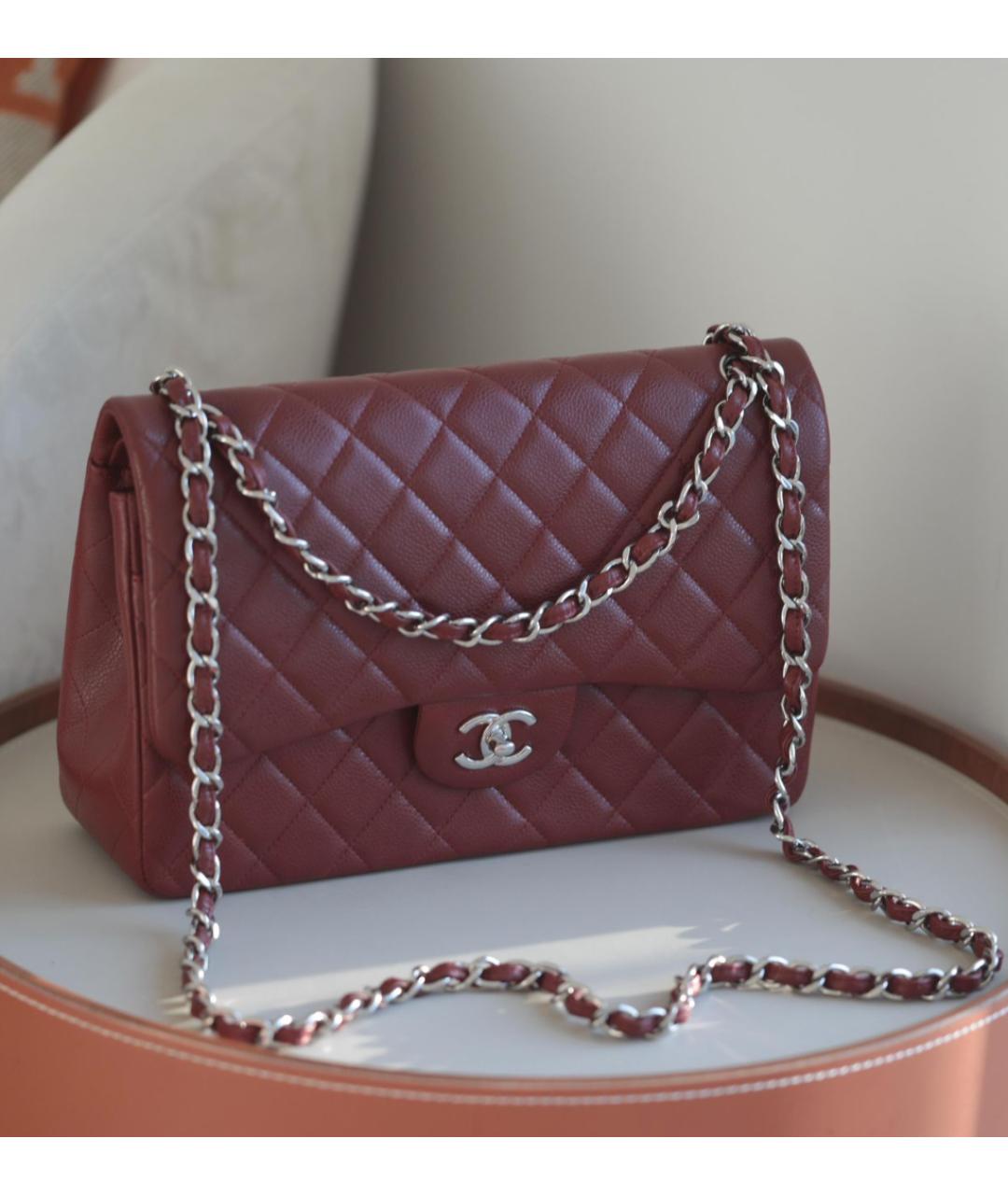 CHANEL Бордовая кожаная сумка через плечо, фото 3