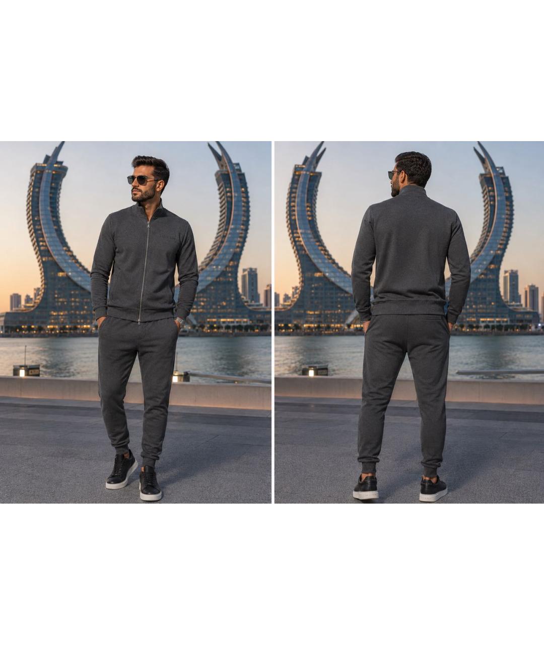 BALMAIN Антрацитовый хлопковый спортивный костюм, фото 2
