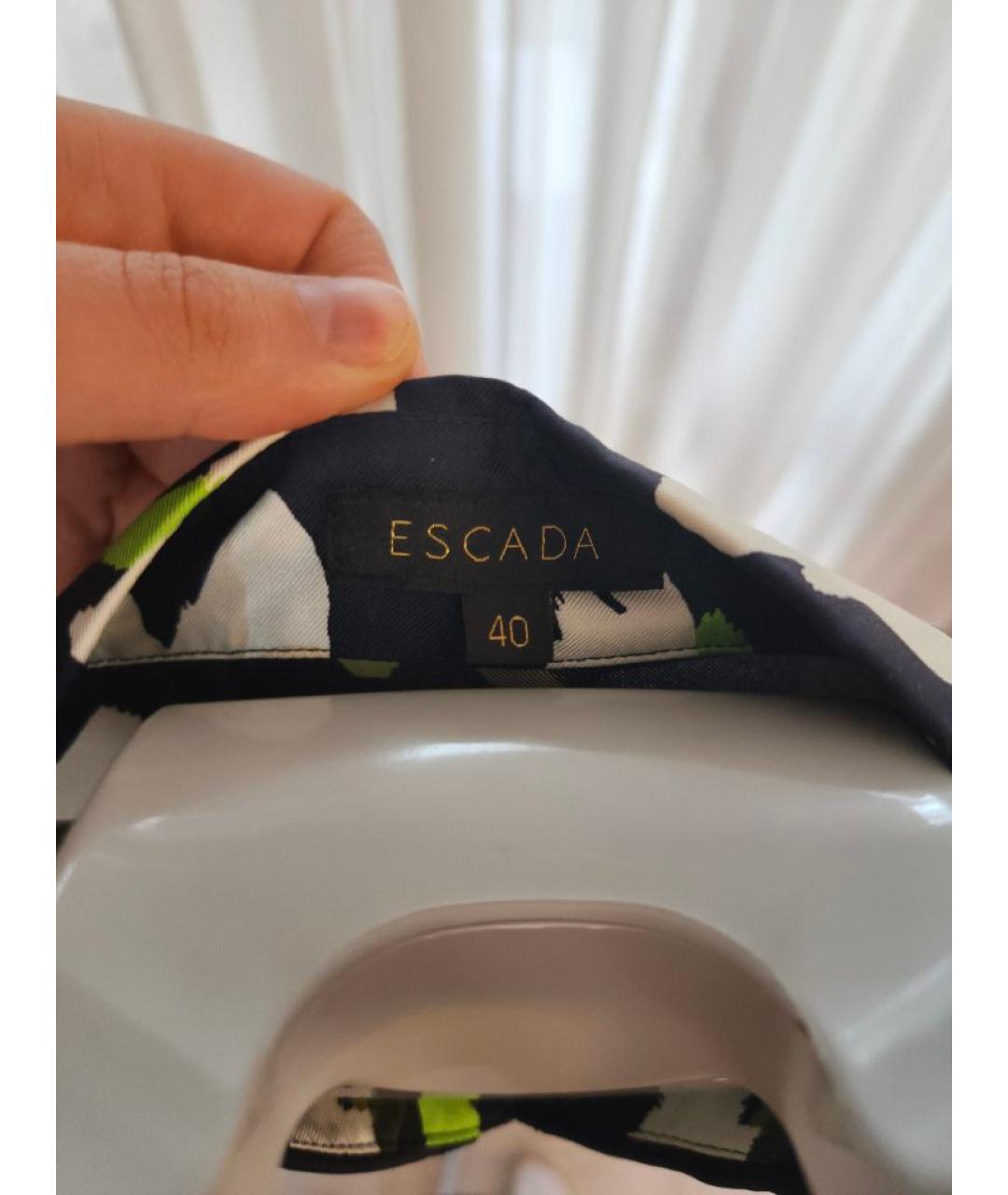 ESCADA Темно-синее шелковое повседневное платье, фото 5