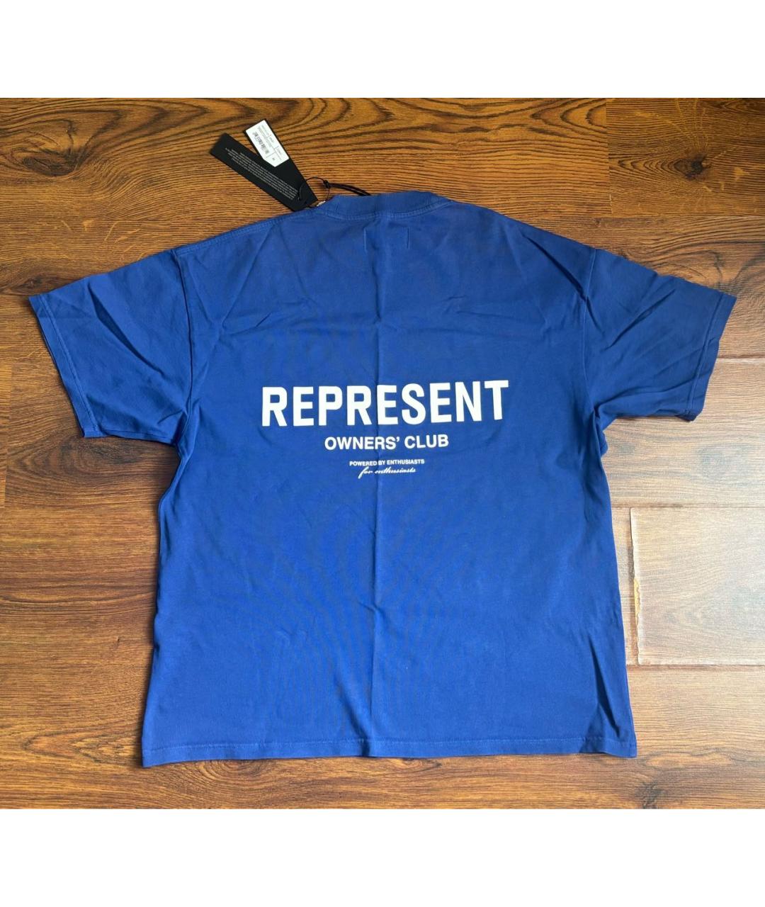 REPRESENT Синяя хлопковая футболка, фото 2