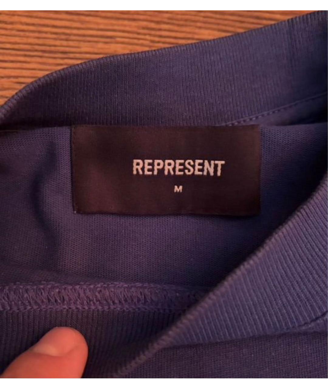 REPRESENT Синяя хлопковая футболка, фото 6