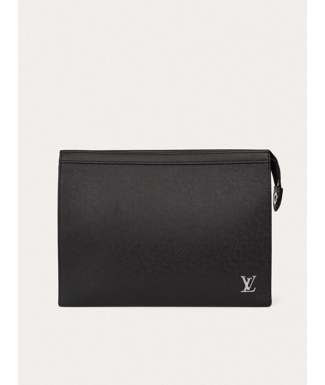 LOUIS VUITTON Черная кожаная папка для документов, фото 9
